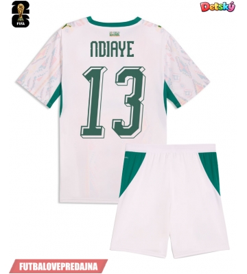 Lacne Dětský Futbalové dres Senegal Iliman Ndiaye #13 MS 2026 Krátky Rukáv - Domáci (+ trenírky)